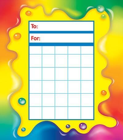 Reward Chart Pads |Rainbow Colours Design 36 Sheet Reward Chart Pad. For School / Home Learning
