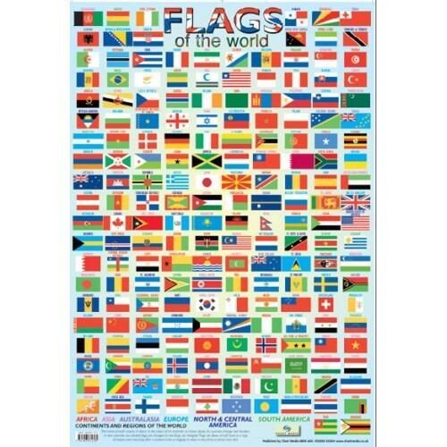 Educational Posters | Flags of the World Reference Chart Poster