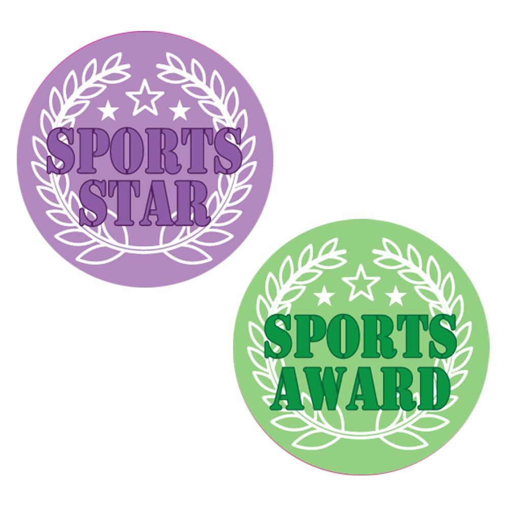 Reward Stickers | 108 Wreath Design 'Sports Star ' and 'Sports Award ' Sports Stickers. Mixed Pack