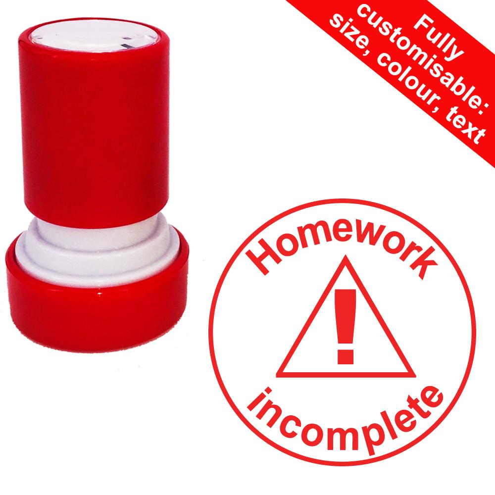 School Stampers | Homework incomplete Teacher Stamps  - 22mm^