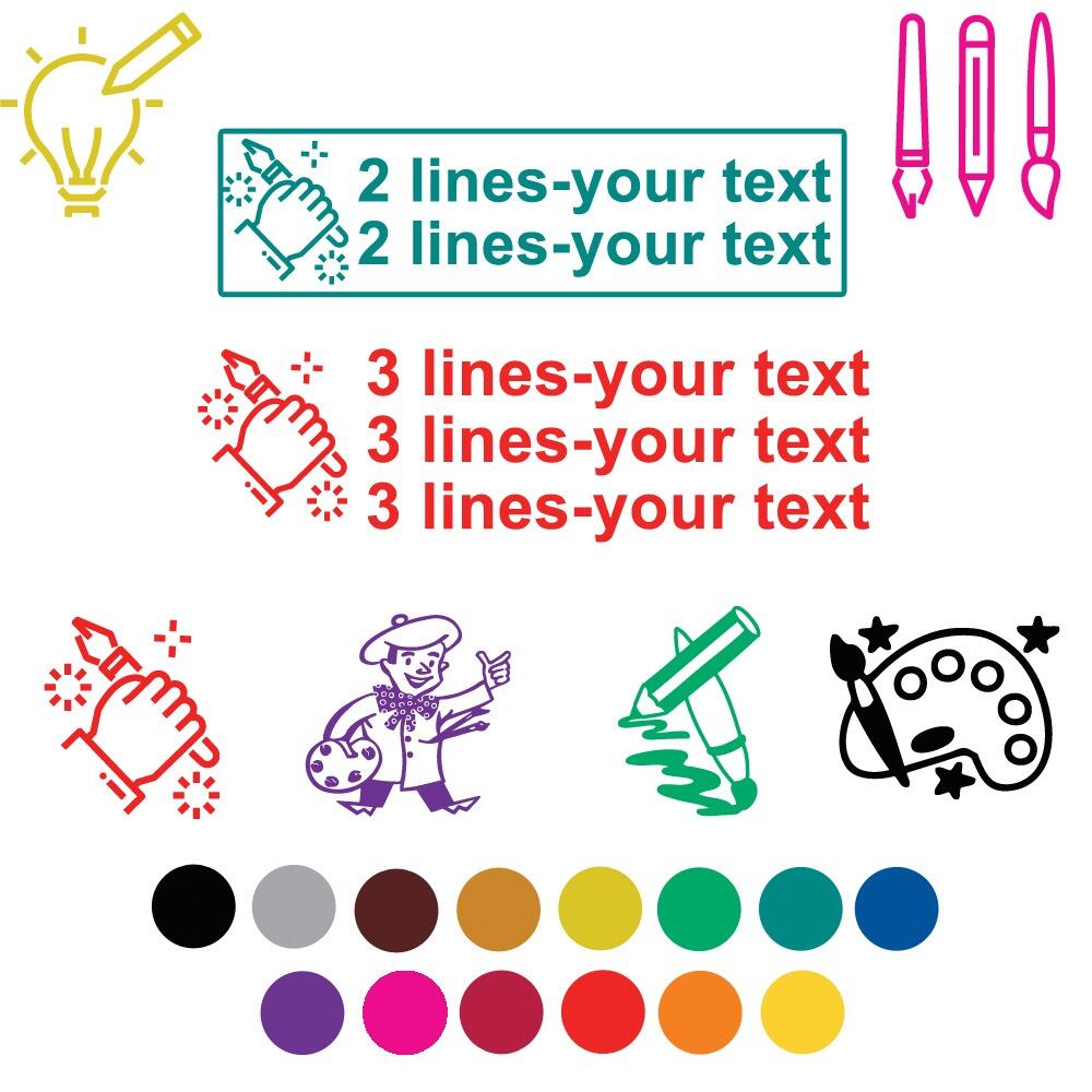 Art Teachers | Art Teacher Personalised Stampers. Choice images, font ...