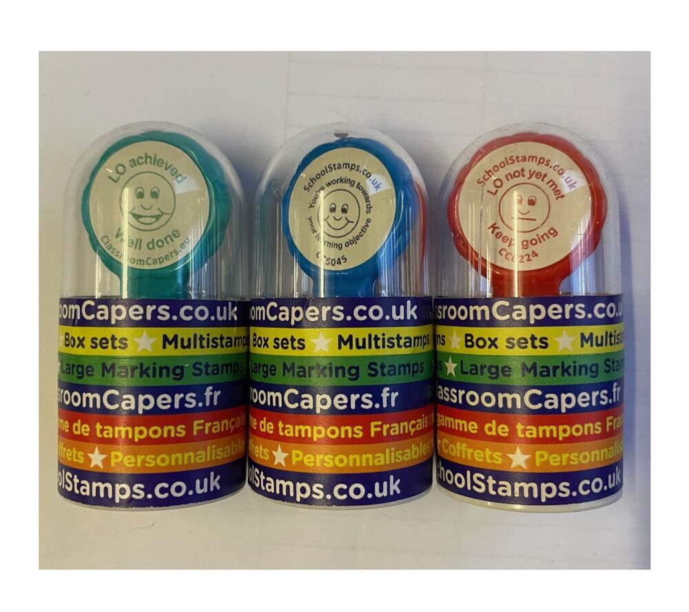Teacher Stamp Sale | Learning Objective: Achieved, Working towards, Not met yet