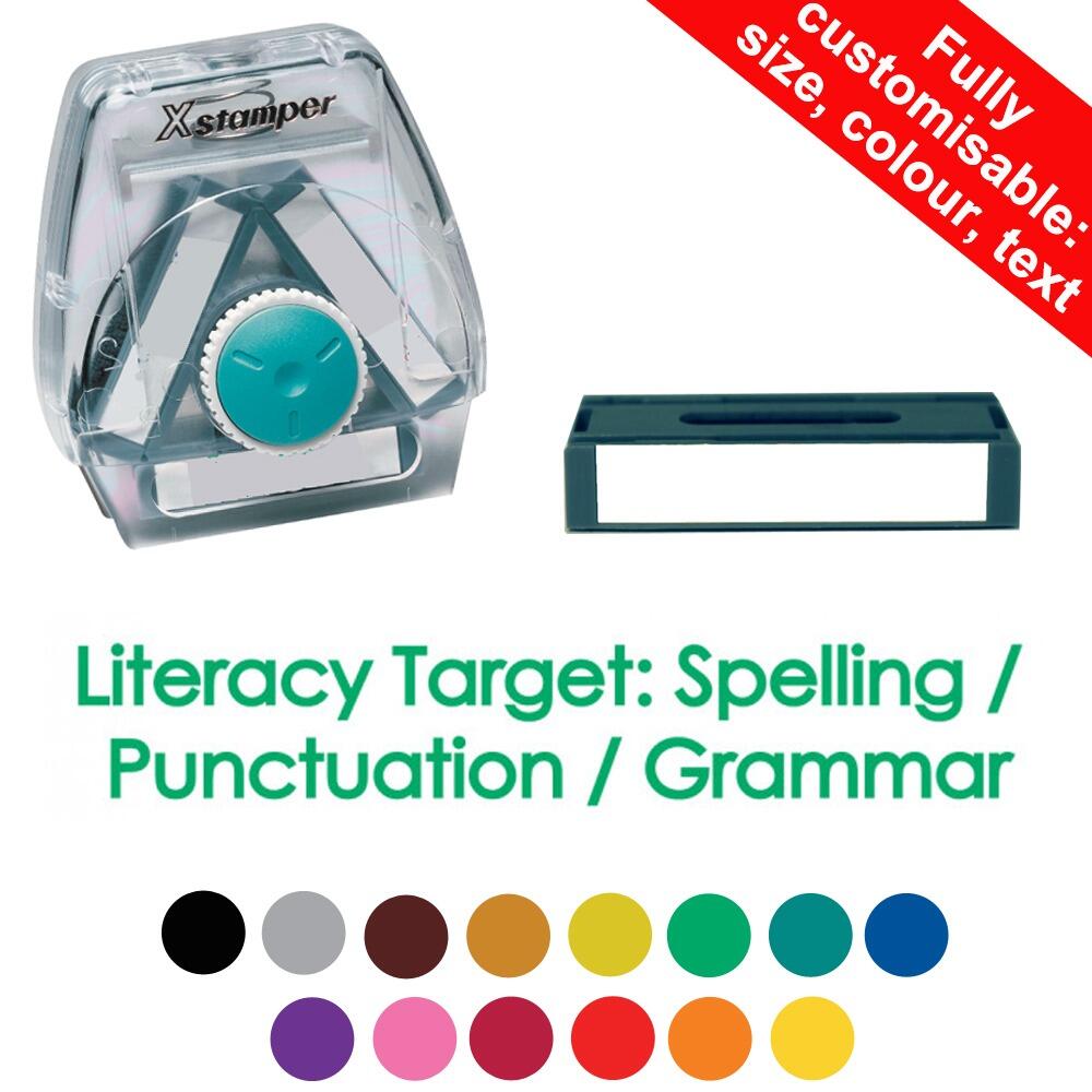 Teacher Stamp | Literacy Target: Spelling/Punctuation/Grammar 3-in-1 Twist Stamp. Personalisable