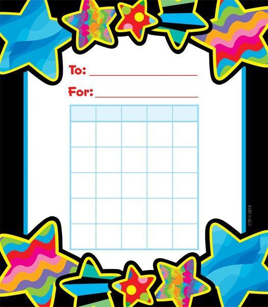 Reward Chart Pad | Gel Stars Design Reward Charts for School / Home Learning