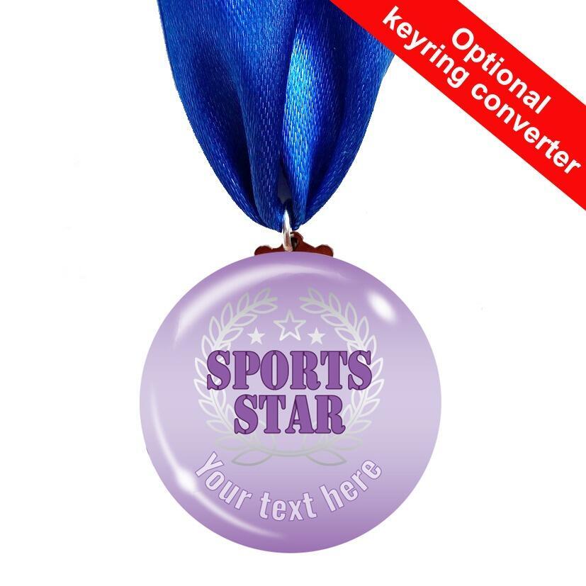 Custom Medals | Low Cost "Sports Star" Participant/Effort Award Personalised Medals. UK Made