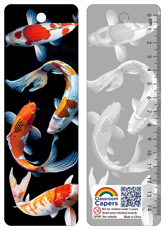 3D Bookmarks | Bulk Packs of Stunning Koi 3D Bookmarks/Rulers. Ideal Reading Incentive/Party Gift