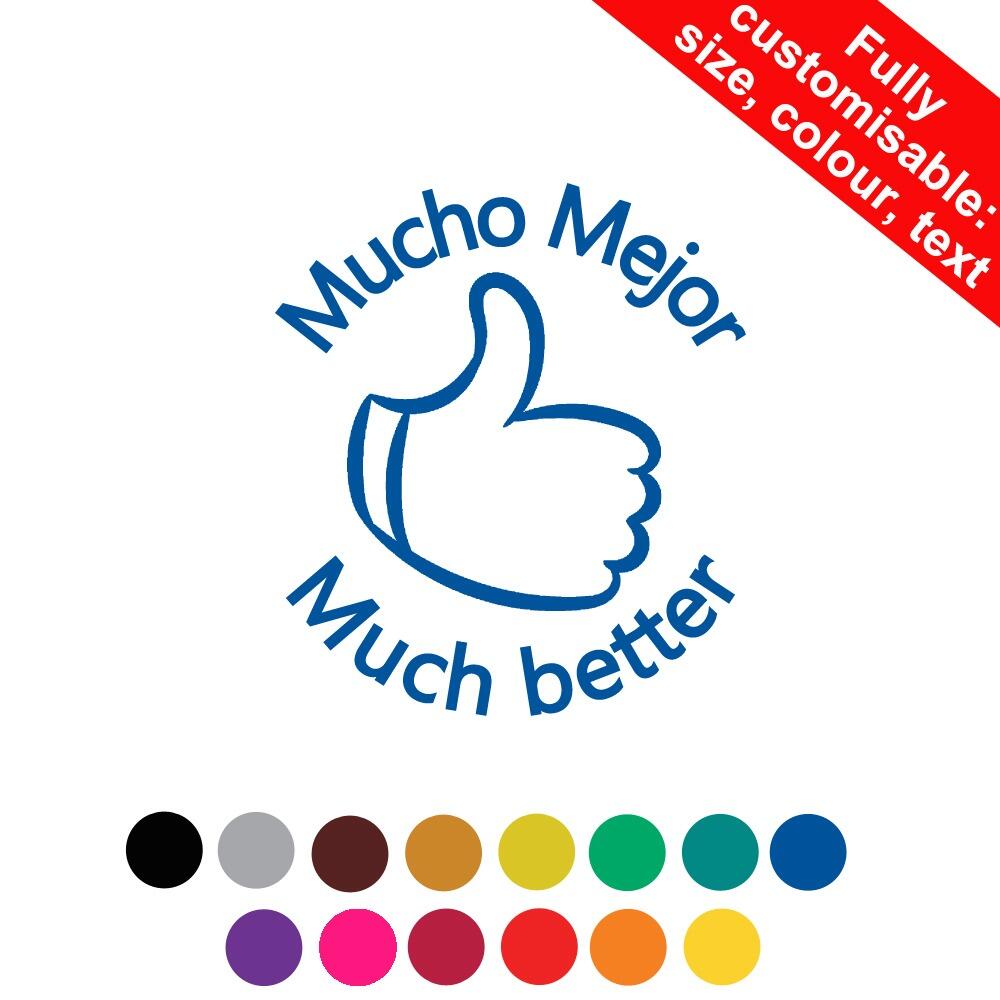 Self-inking Teacher Stamps | Mucho Mejor / Much Better - Spanish Language Personalised Teacher Stamp - 22mm