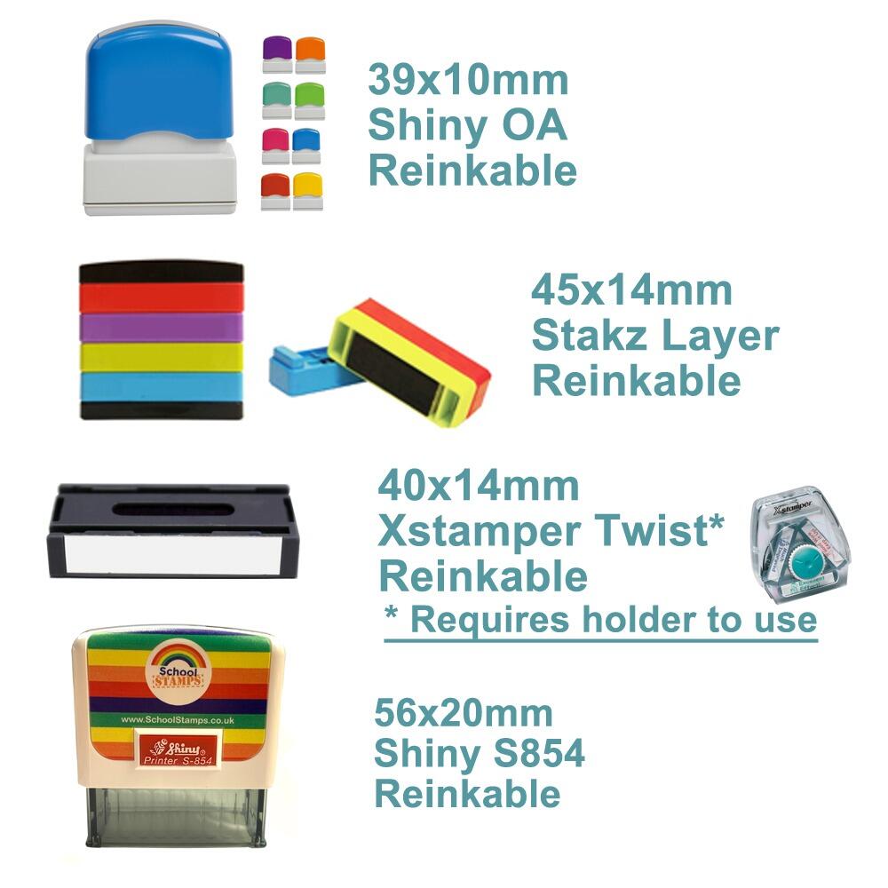 Teacher Stamp | Literacy Target: Spelling/Punctuation/Grammar 3-in-1 Twist Stamp. Choice of stamp size/mount