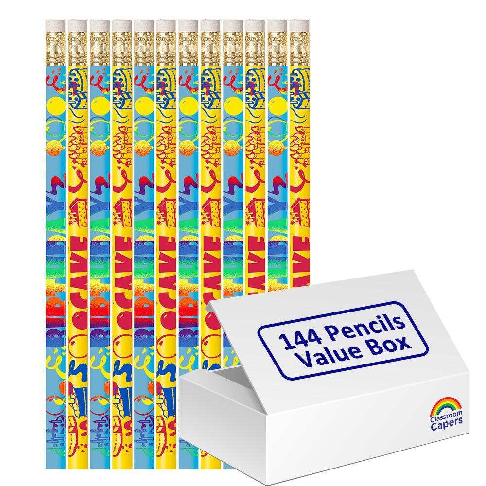 Bulk Kids Pencils | 144 x Birthday Cake (Scented) HB Pencils. Low Cost Birthday Class Gift/Present