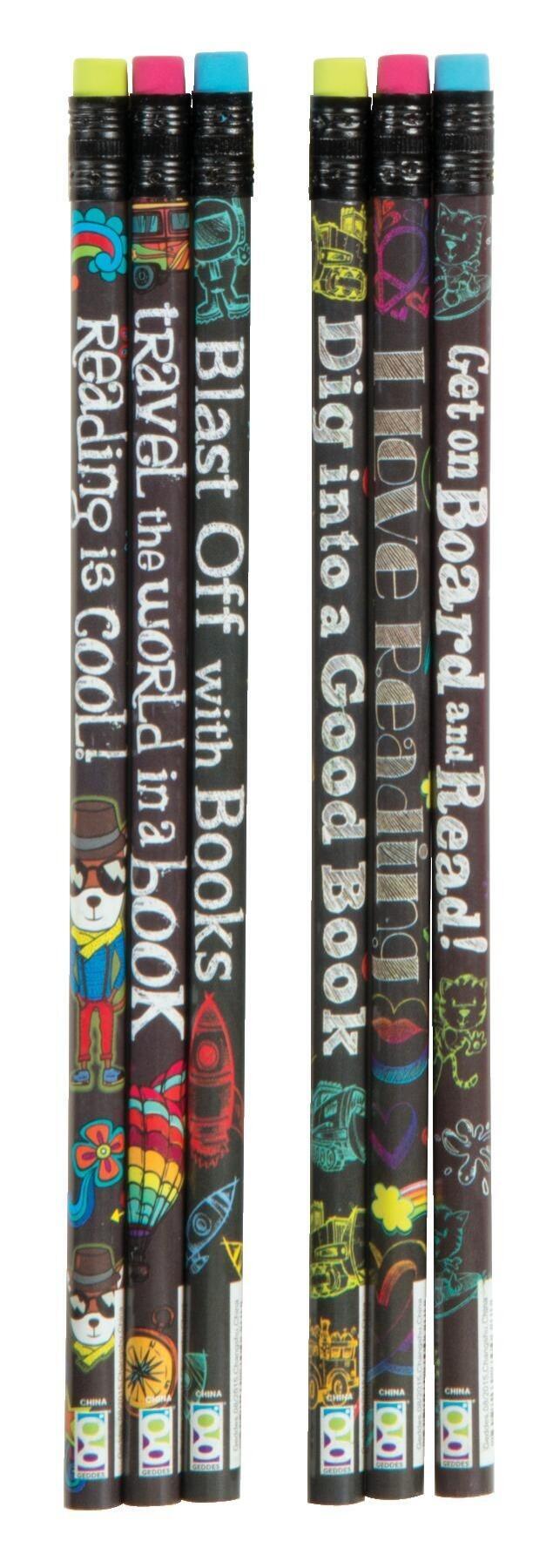 Reading Incentives | 12 x Reading Rocks, Cool Design Reading Reward HB Pencils