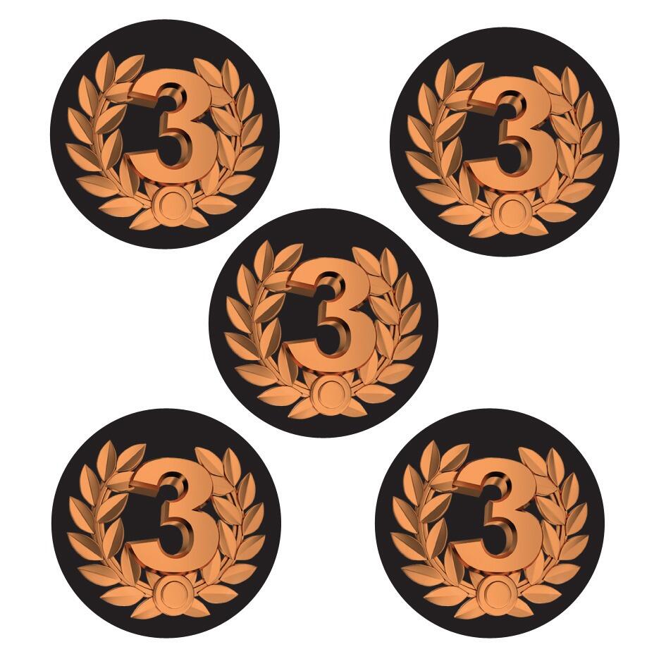 Reward Stickers | 125 x 3rd Place Stunning Wreath Design, Shiny Sports Stickers. Made UK