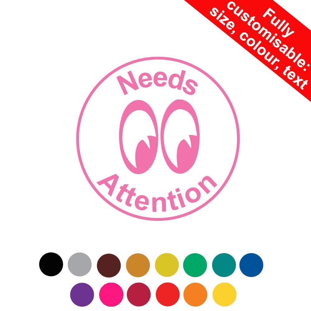 Self-inking Teacher Stamps | Needs Attention Personalised Teacher Stamp - 22mm
