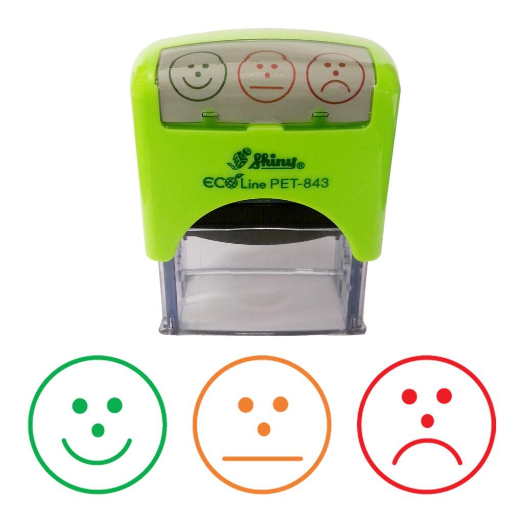 Teacher Stamps | 3 Faces, Traffic Light, 3 Colour Rubber Stamper for ...