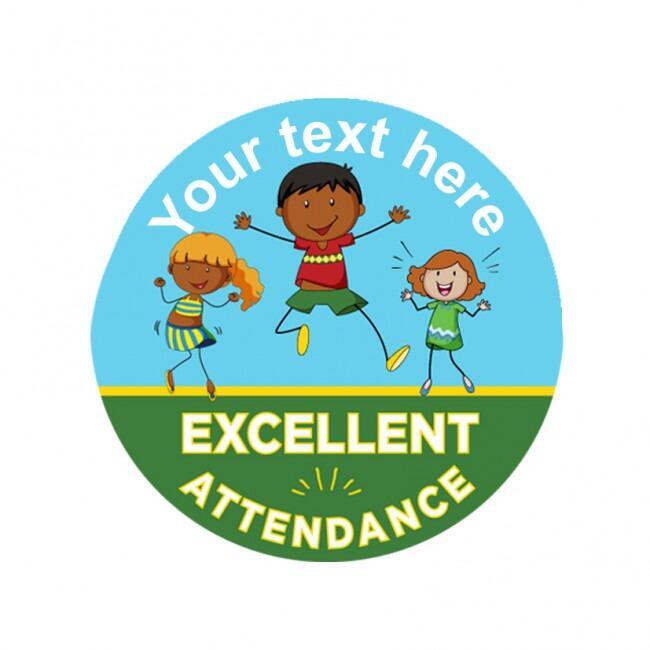 Personalised School Stickers | Great Value Custom Excellent Attendance Award/Reward Stickers