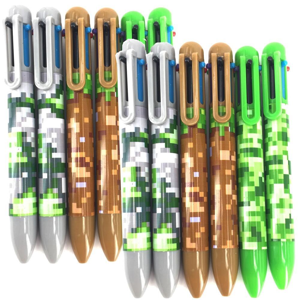 Bulk Stationery | Cool, Useful 6 Colour Pixel Biro Pens. Great for Low Cost Gifts/Party Bag Fillers