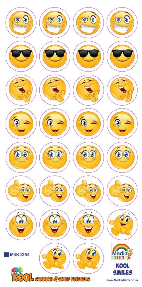 Scented Stickers | 90 Fun Emoji Design, Fruit Scent, Smelly Stickers for Teachers/Arts & Crafts