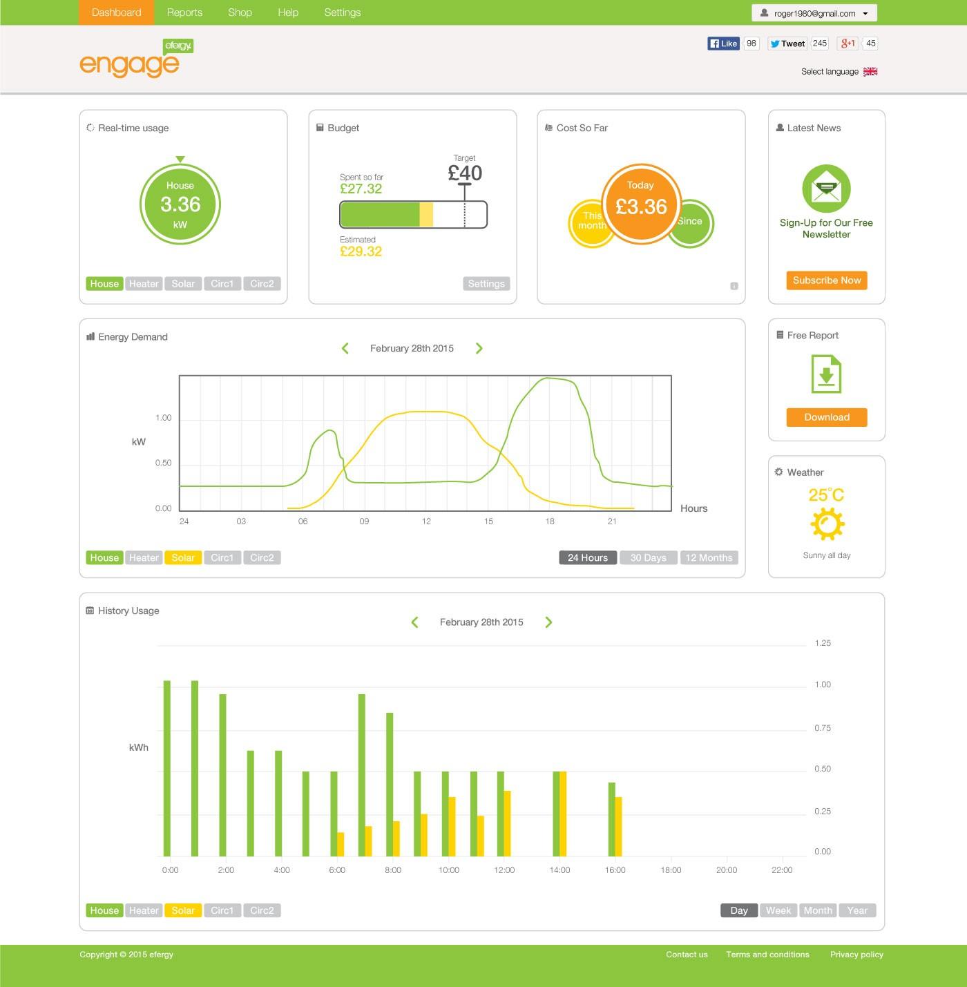 Efergy Engage XL STXtra 3 Phase Online Energy Monitor 3 x 200 Amp, 90-600V