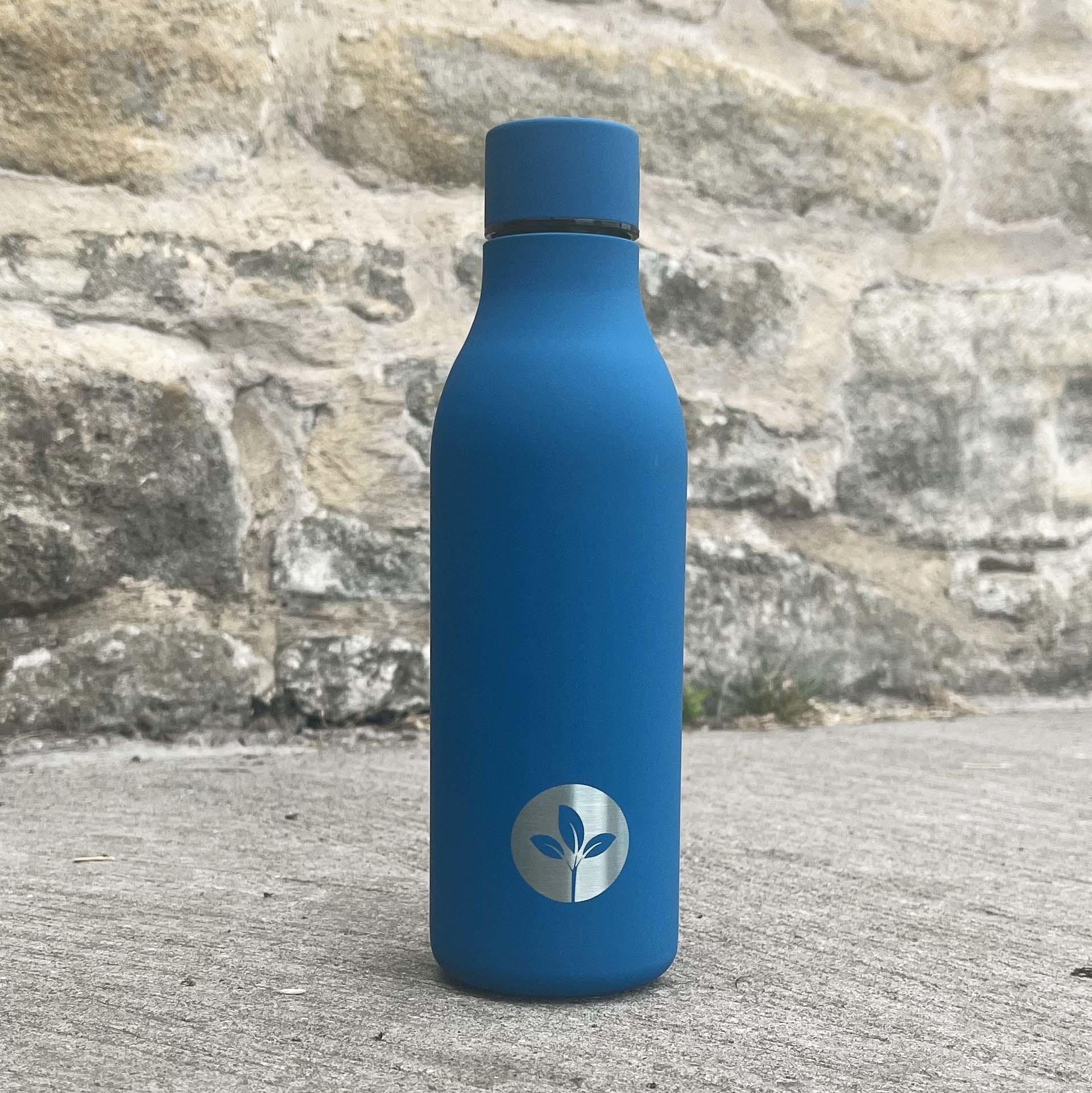 Cherish Planet Soft-Touch Stainless Steel Water Bottle 550ml Blue
