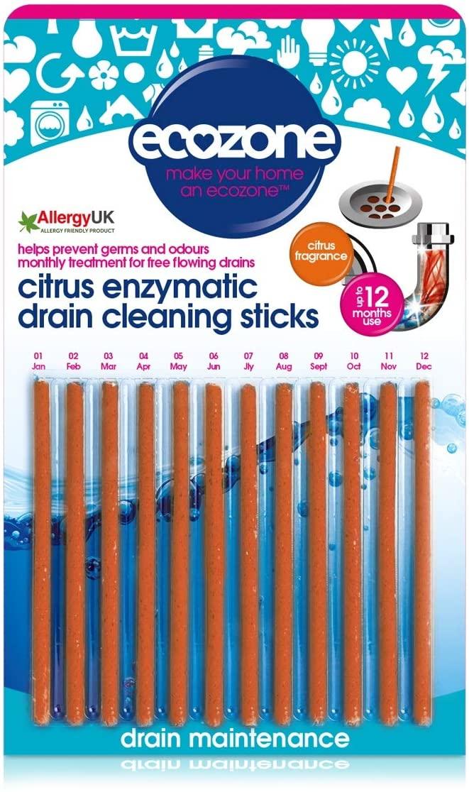 Ecozone Enzymatic Drain Cleaning Sticks Citrus