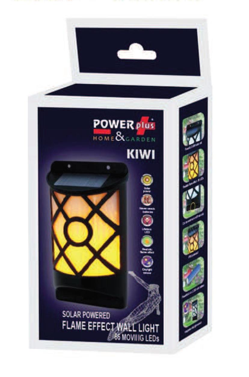 POWERplus Kiwi Solar Powered Flame Effect Wall LIght