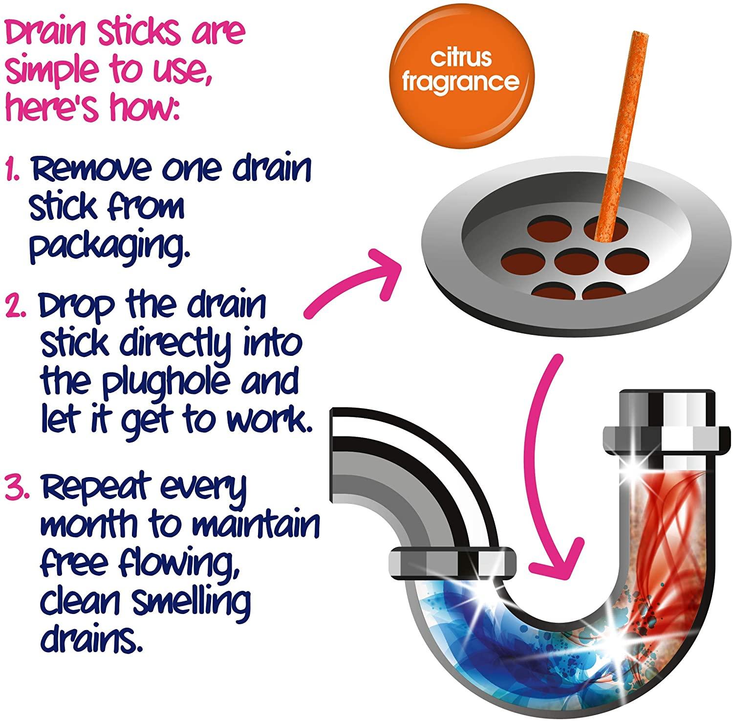 Ecozone Enzymatic Drain Cleaning Sticks Citrus