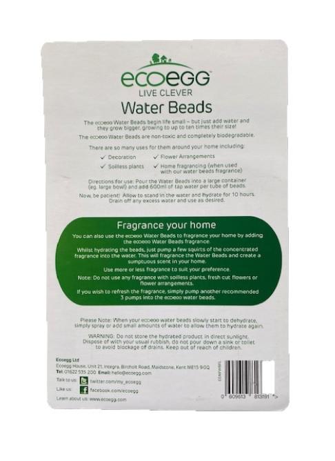 Ecoegg Water Beads Blue packet Back