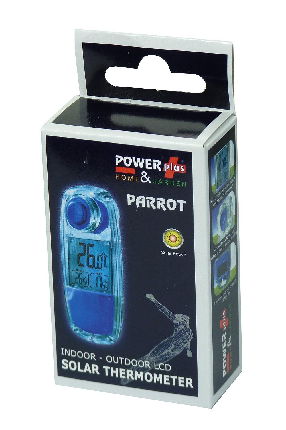 POWERplus Parrot Solar Outdoor and Indoor Thermometer
