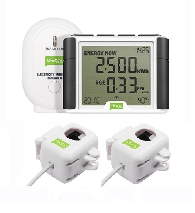 Efergy Elite Home 2 Phase XL Online Energy Monitor (Max 2 x 200A, 90-600V)