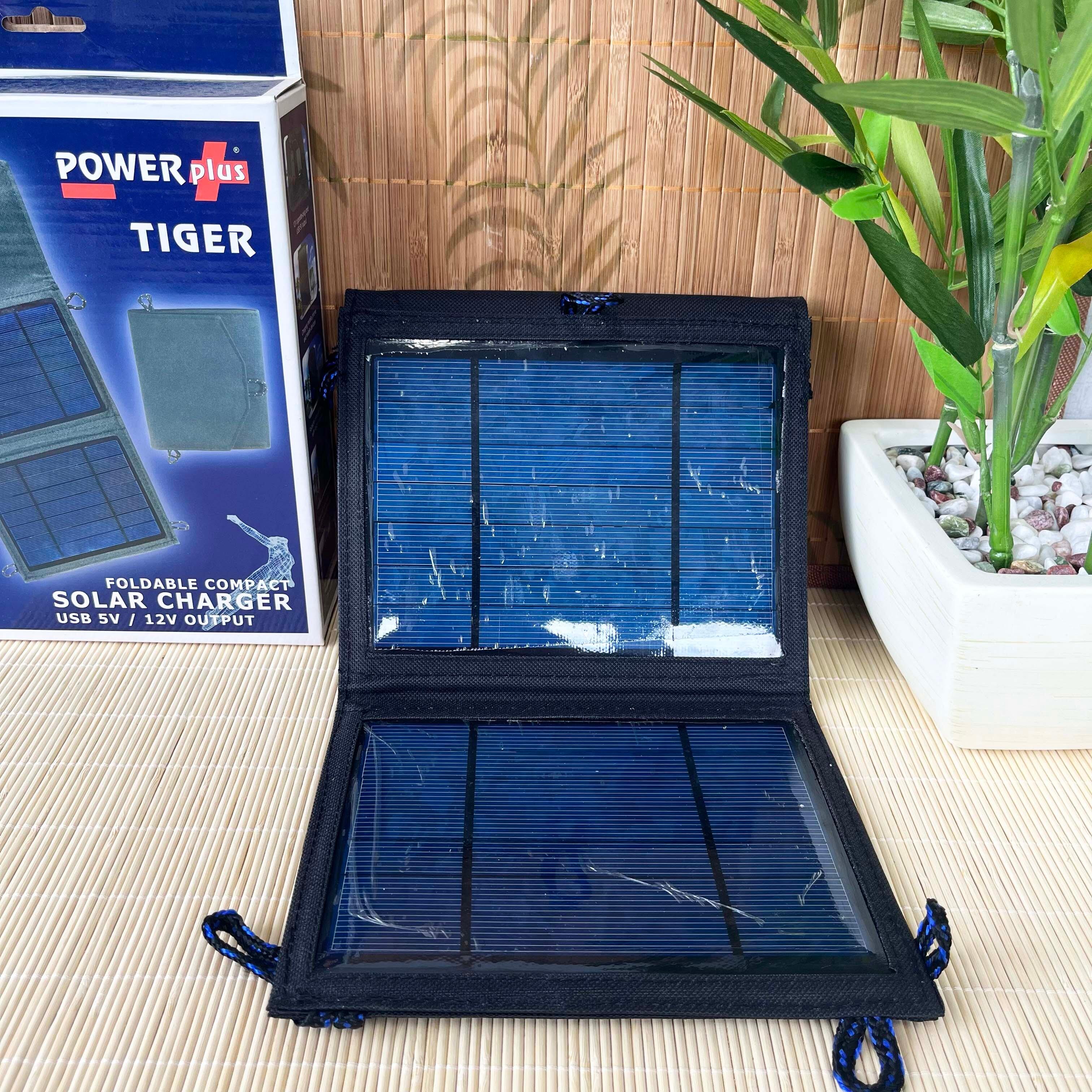 POWERplus Tiger Foldable Compact Solar Charger USB 5V & 12V DC Output