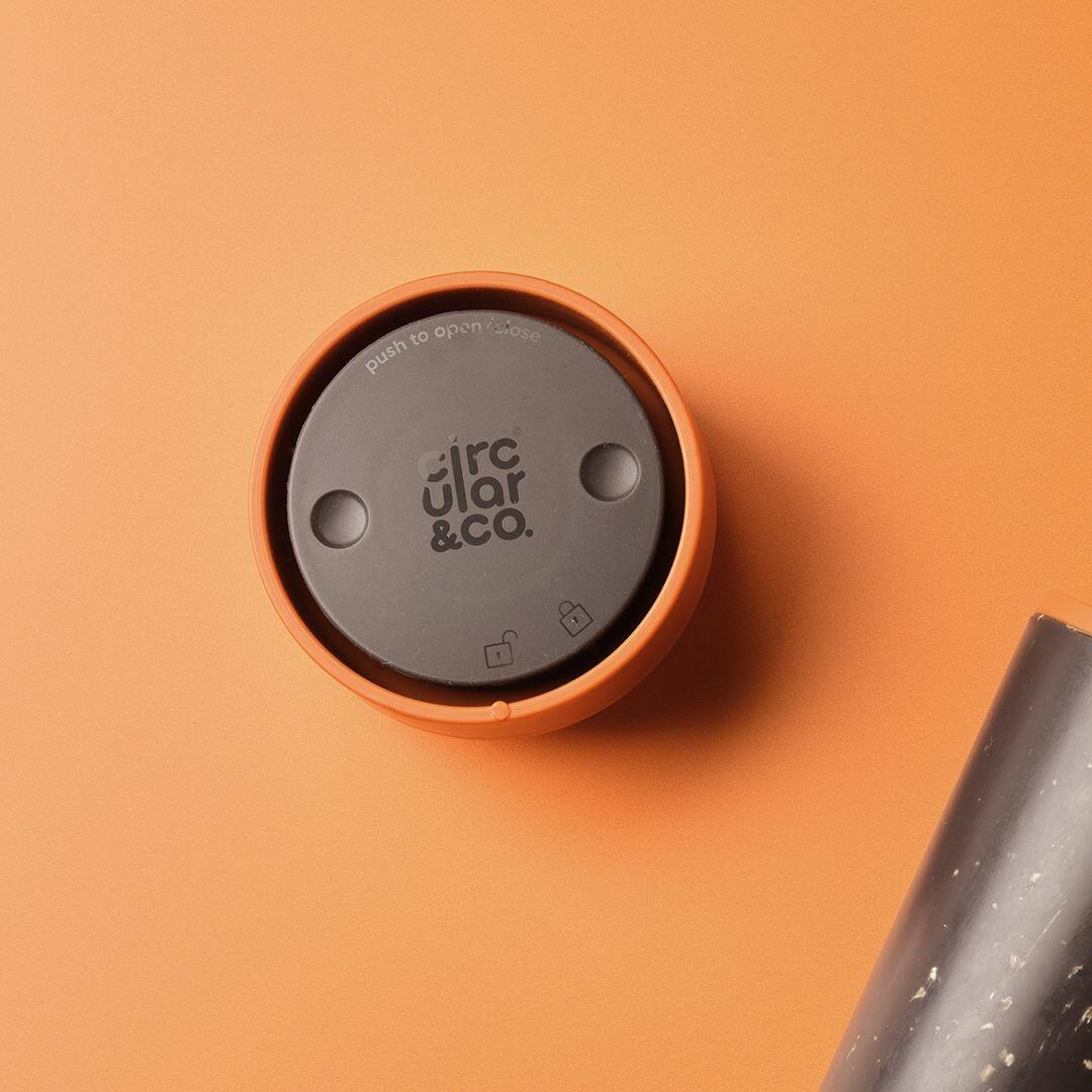 Circular&Co 8oz Reusable Coffee Cup-Grey and Sundown Orange