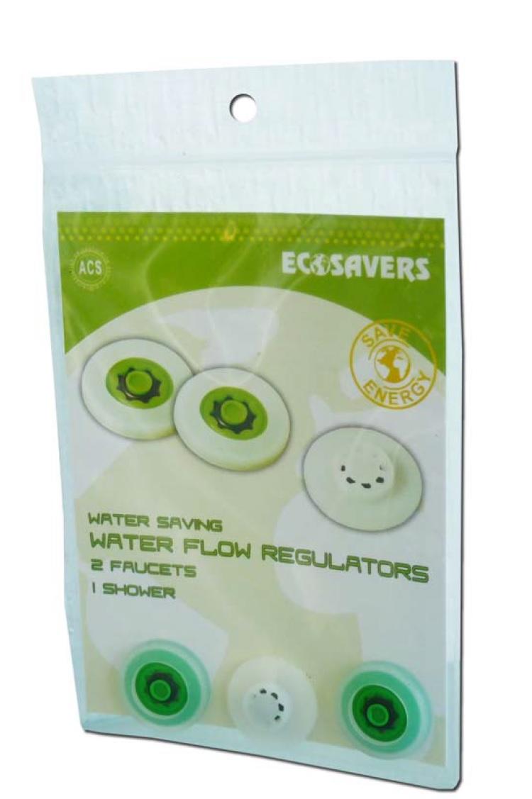 EcoSavers Water Flow Regulators (Pack of 2 for faucets & 1 for shower heads)
