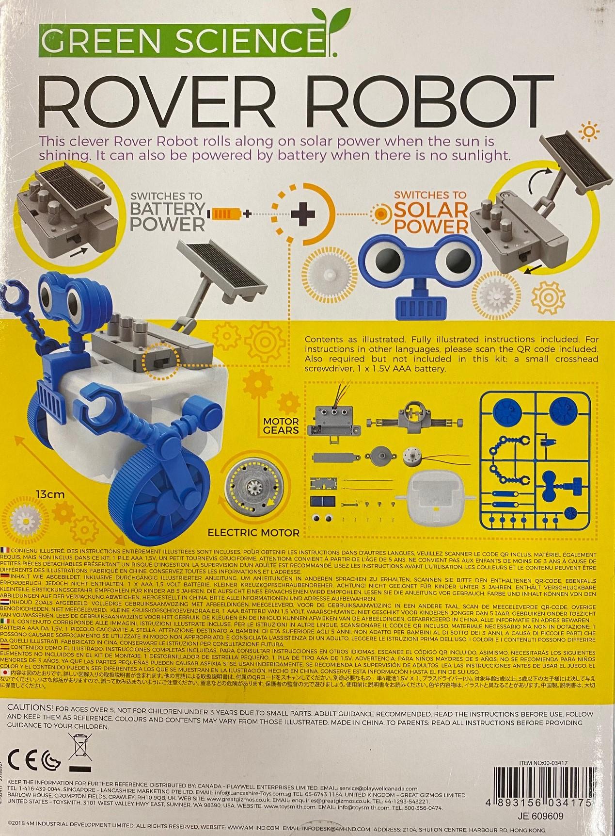 4M Green Science Solar Hybrid Power Rover Robot-back