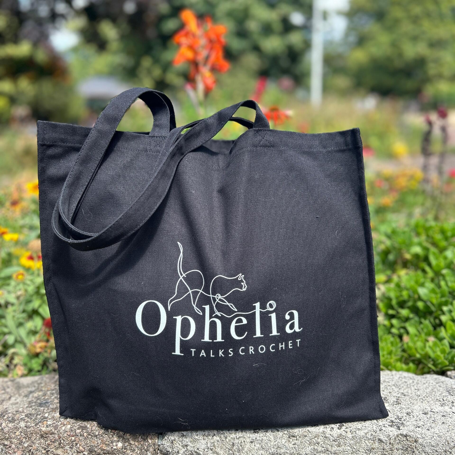 Eco Bag Black Canvas Shopper Bag Ophelia Talks Crochet Black