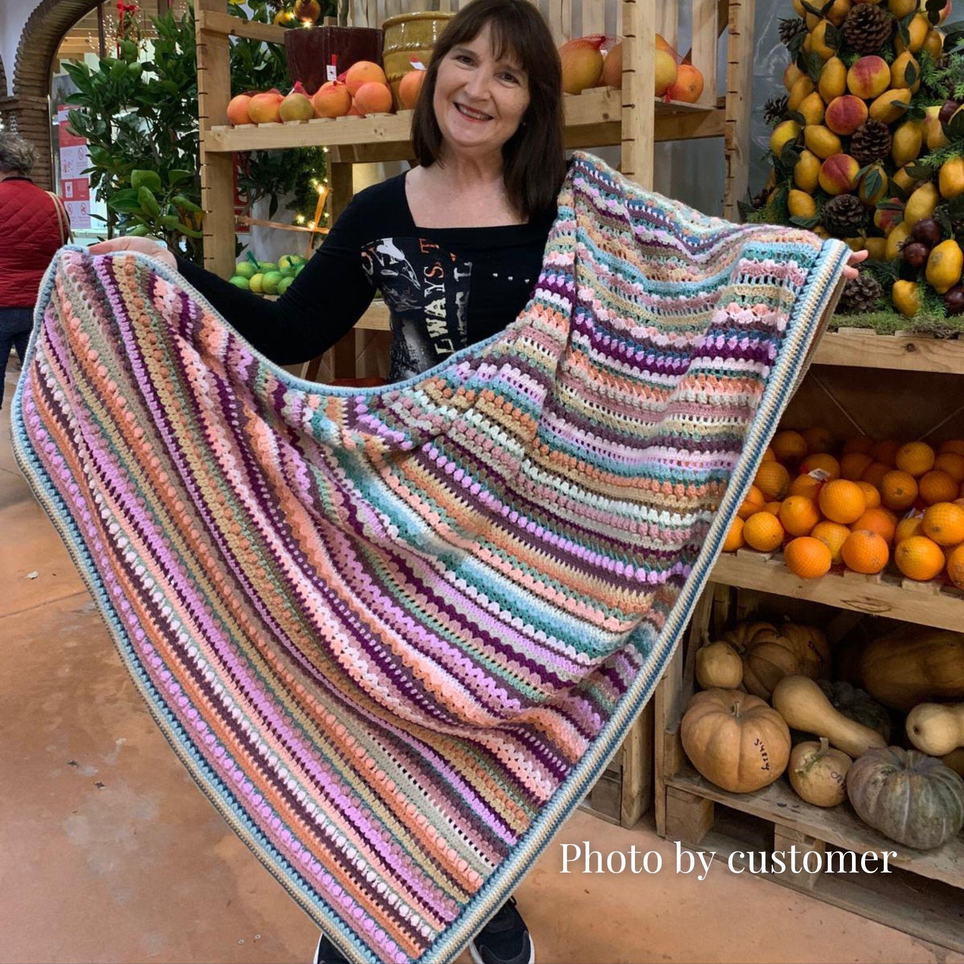 Windermere blanket crochet along in the vintage yarn pack