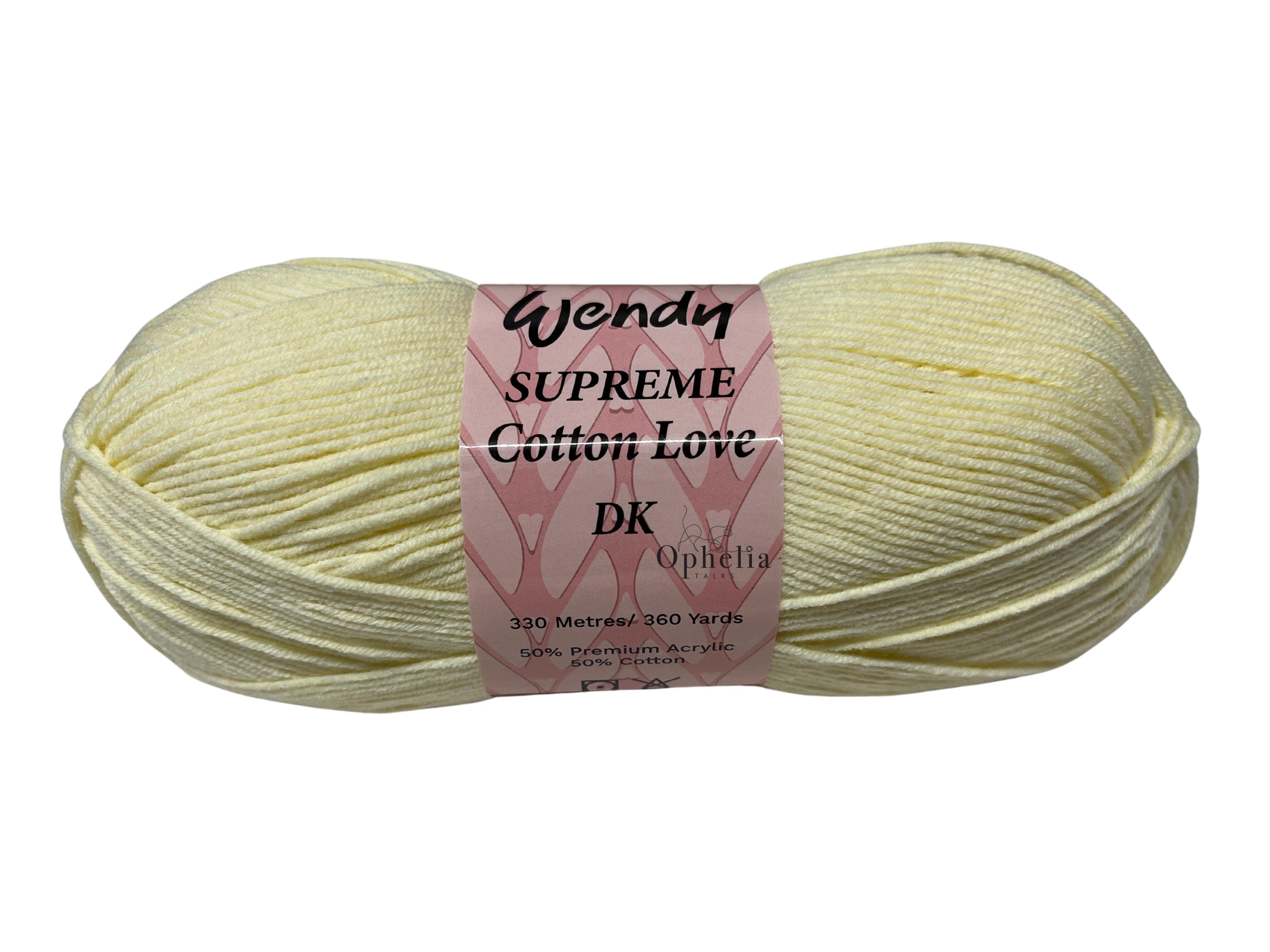 wendy supreme cotton love DK yarn- colour cream