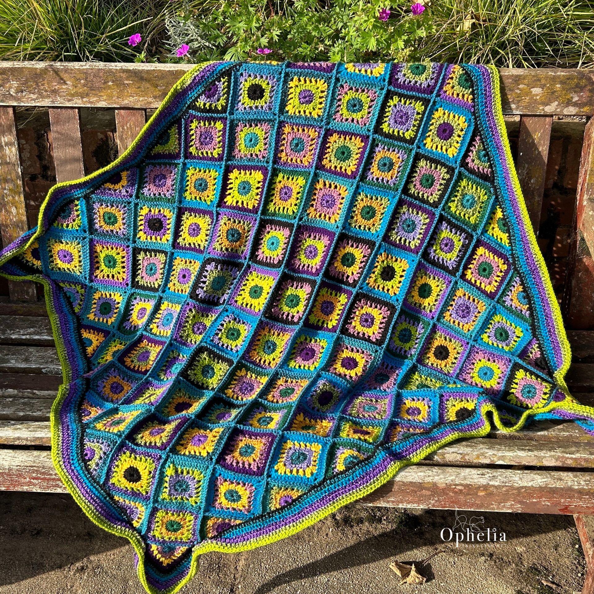 Peacock blanket on the bench