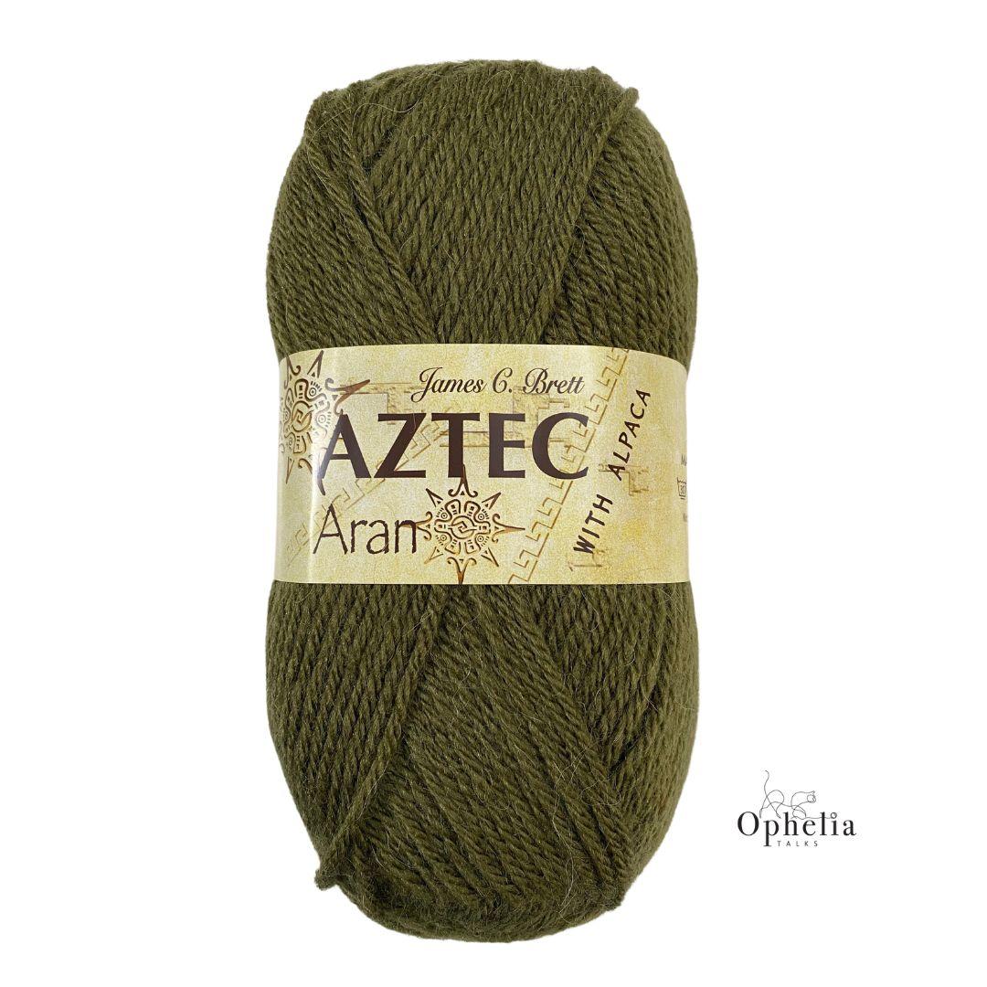 Ball of Aztec Aran with Alpaca in the colour Green AL9