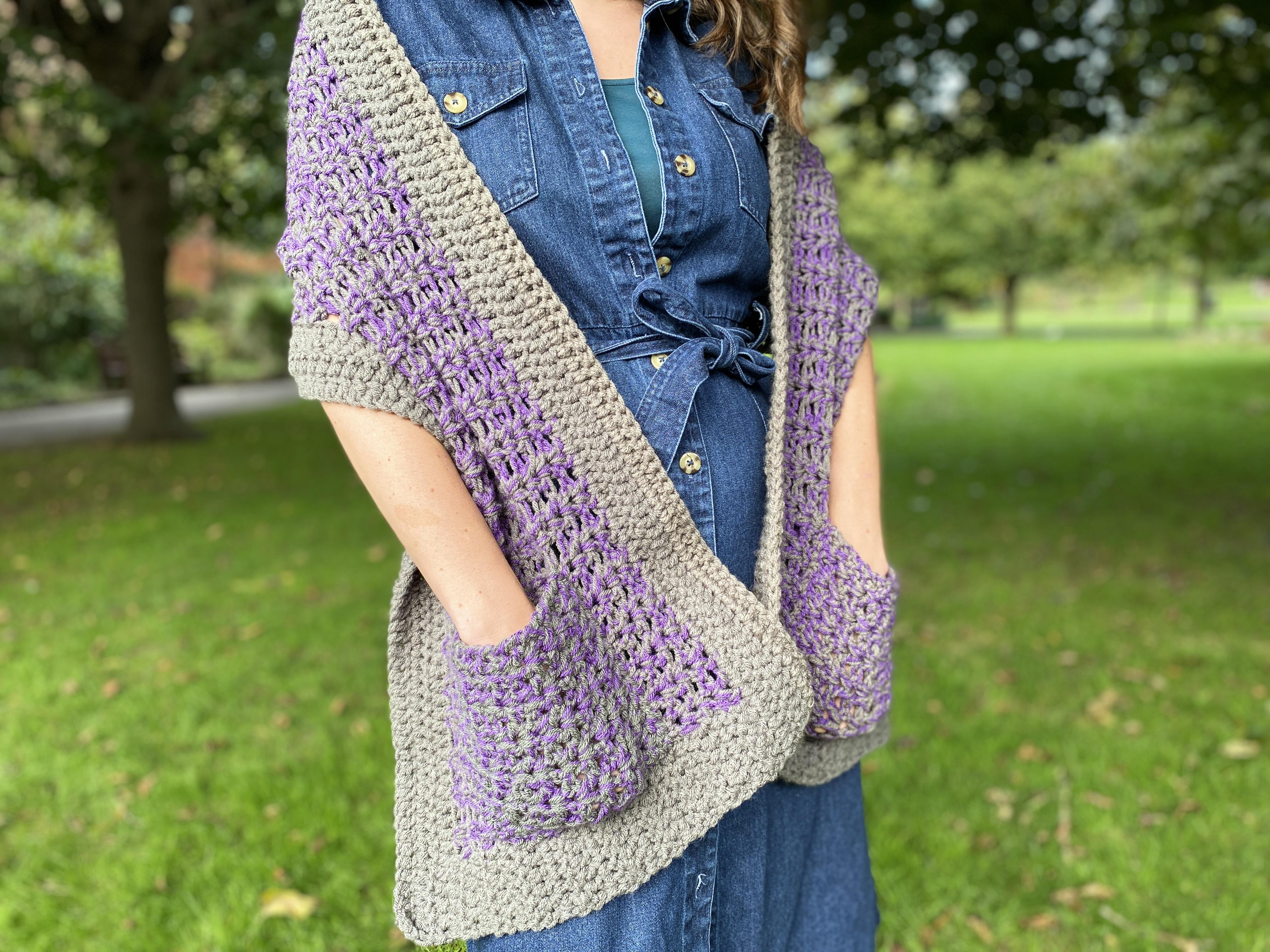 shawl with pockets crochet pattern
