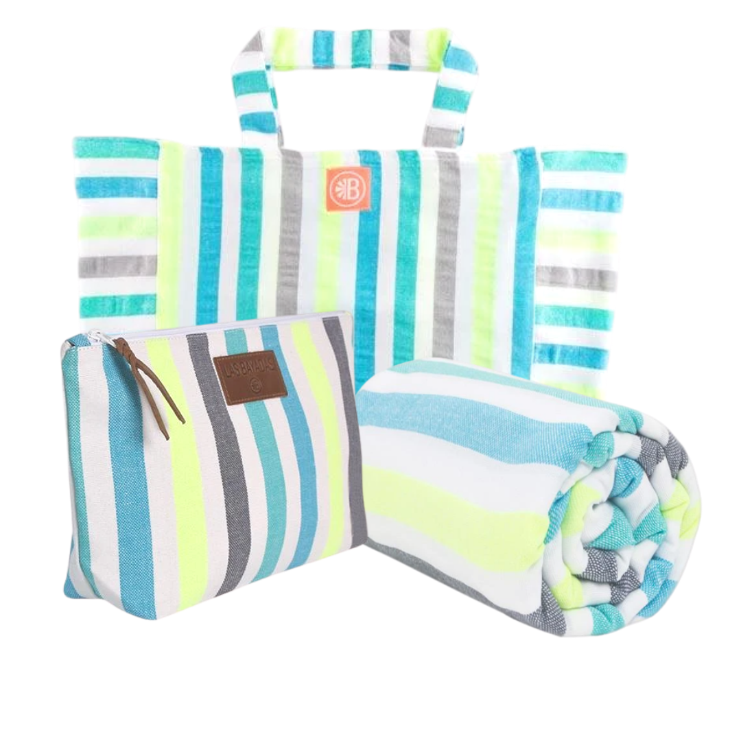 La Smantha Kit Combo: beach bag, beach towel and clutch