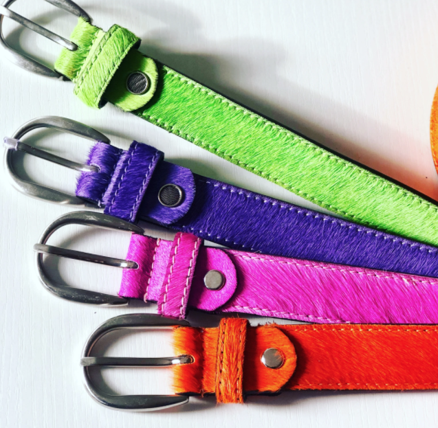 Vida de Verano Neon Orange Leather Belt