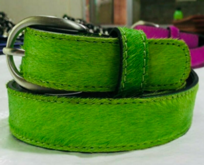 Vida de Verano neon green cowhide belt