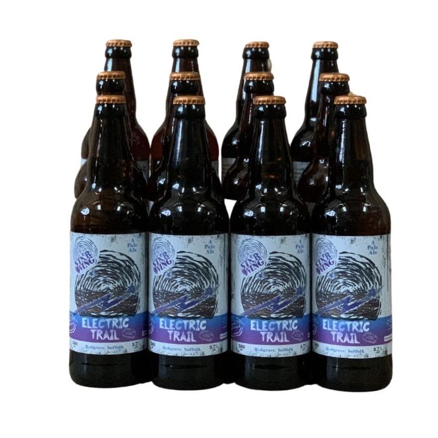 A case of 12 500ml bottles of delicious Star Wing Brewery's Electric Trail, 3.7% Pale Ale