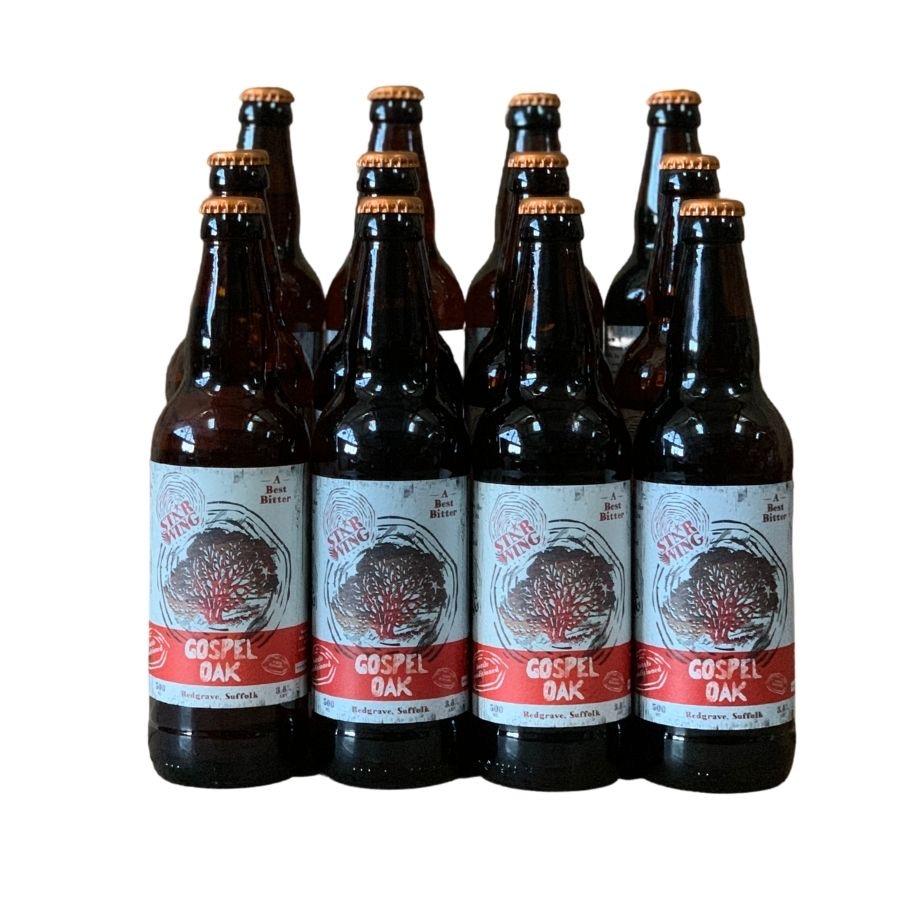 A case of 12 500ml bottles of delicious Star Wing Brewery's Gospel Oak, 3.8% Best Bitter