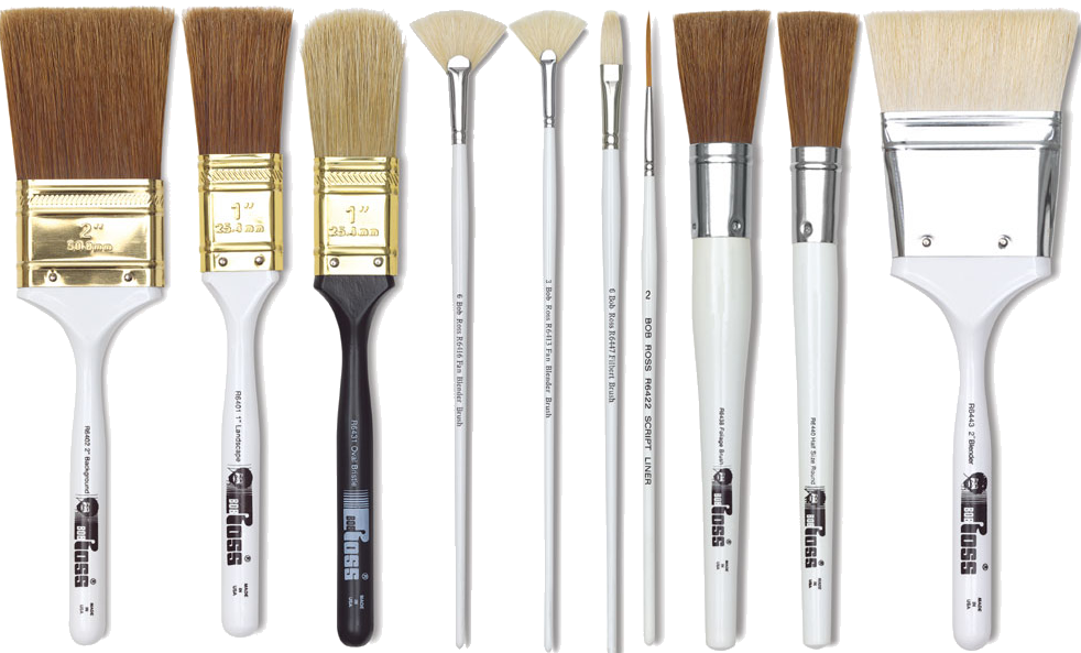 Bob Ross Landscape Series Natural Bristle Paint Brushes for Oil Painting 