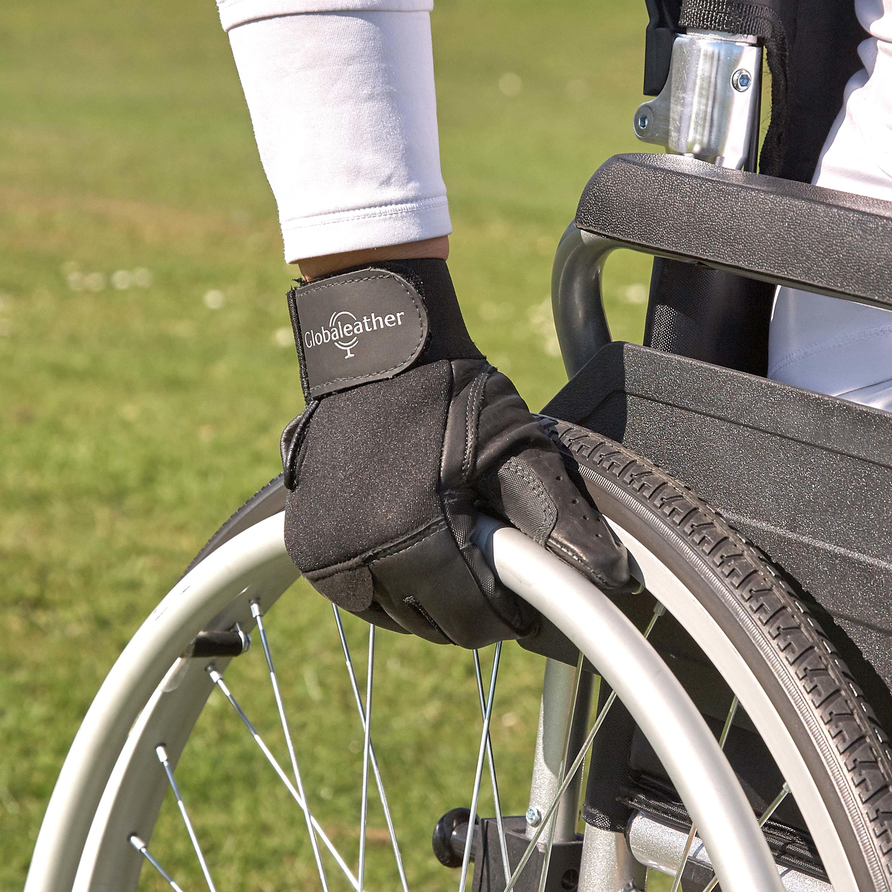 SureGrip Full Finger Wheelchair Gloves on Wheel Lifestyle