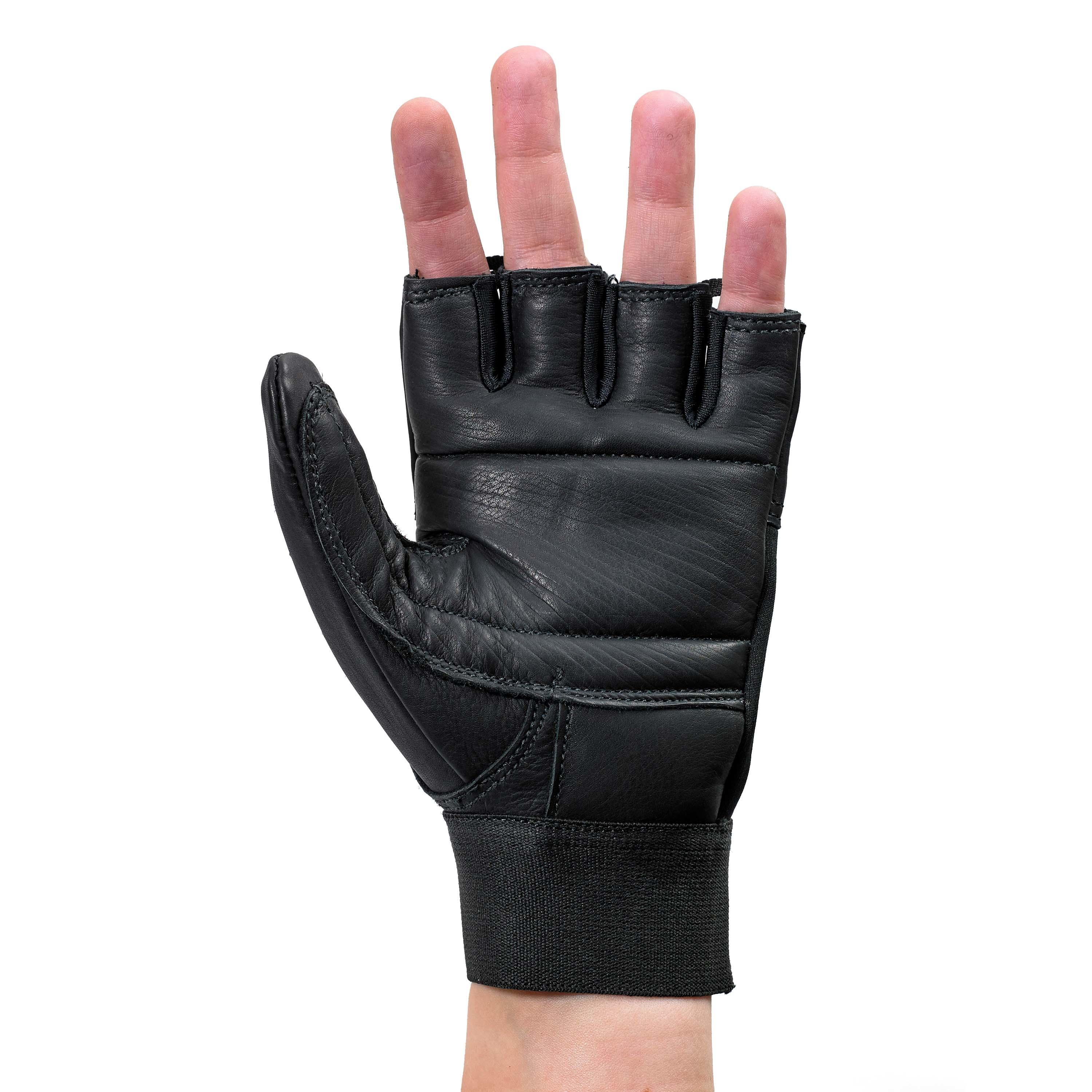 Classic Fingerless Leather Wheelchair Gloves Front