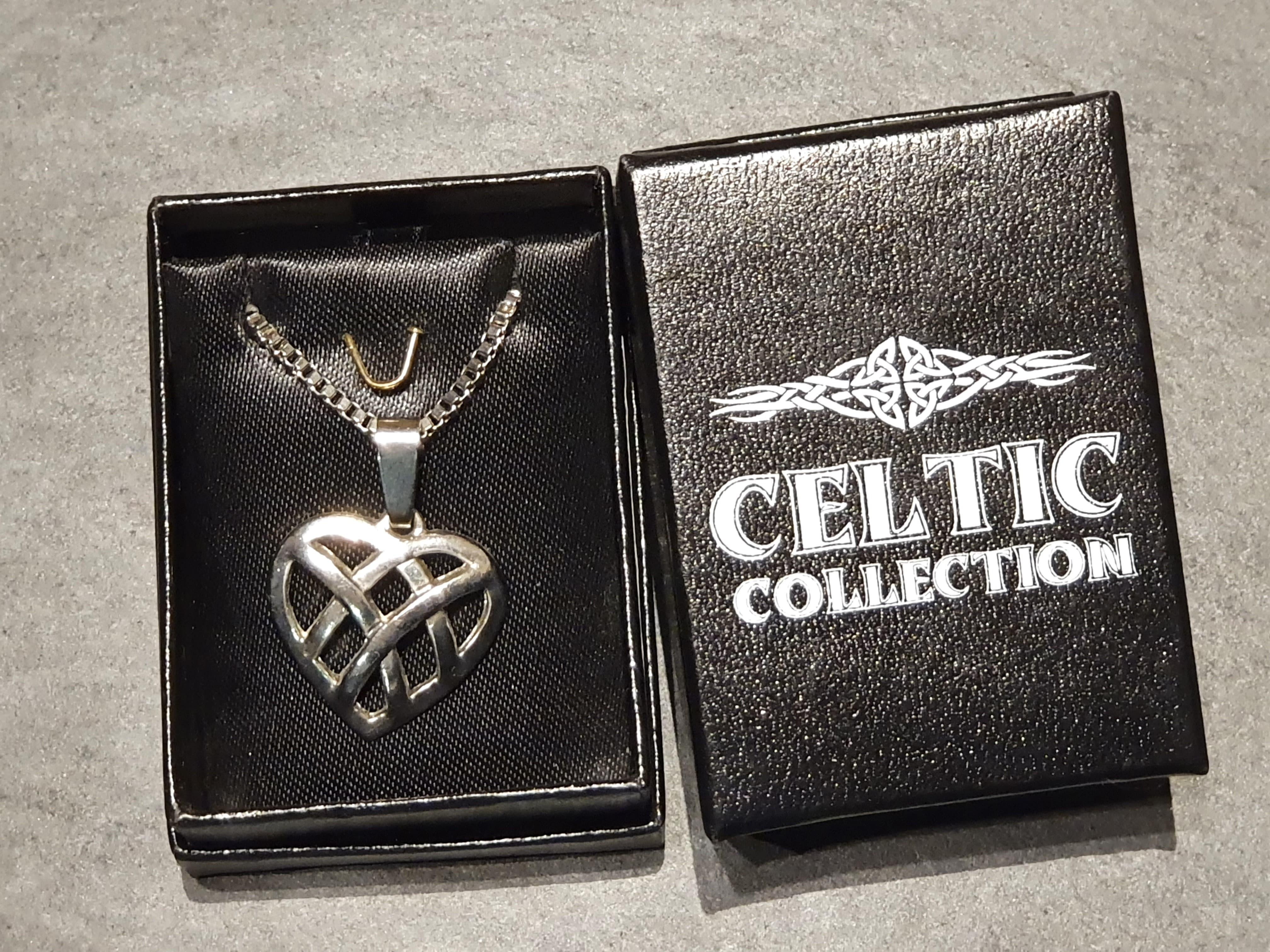 Celtic Necklace with Heart Design Boxed