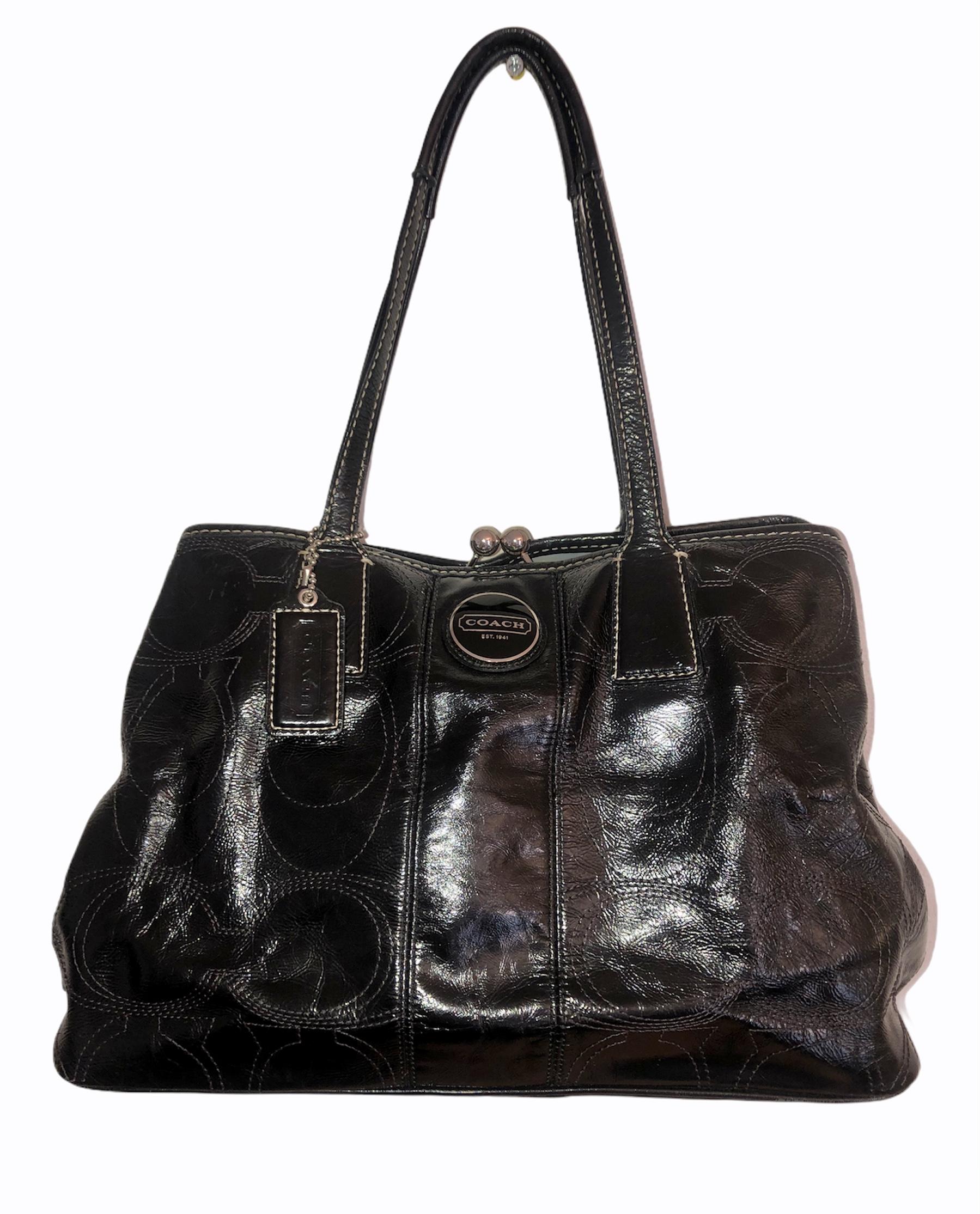 Coach leather tote discount bag