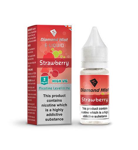 a 10ml eliquid bottle strawberry flavour by Diamond mist