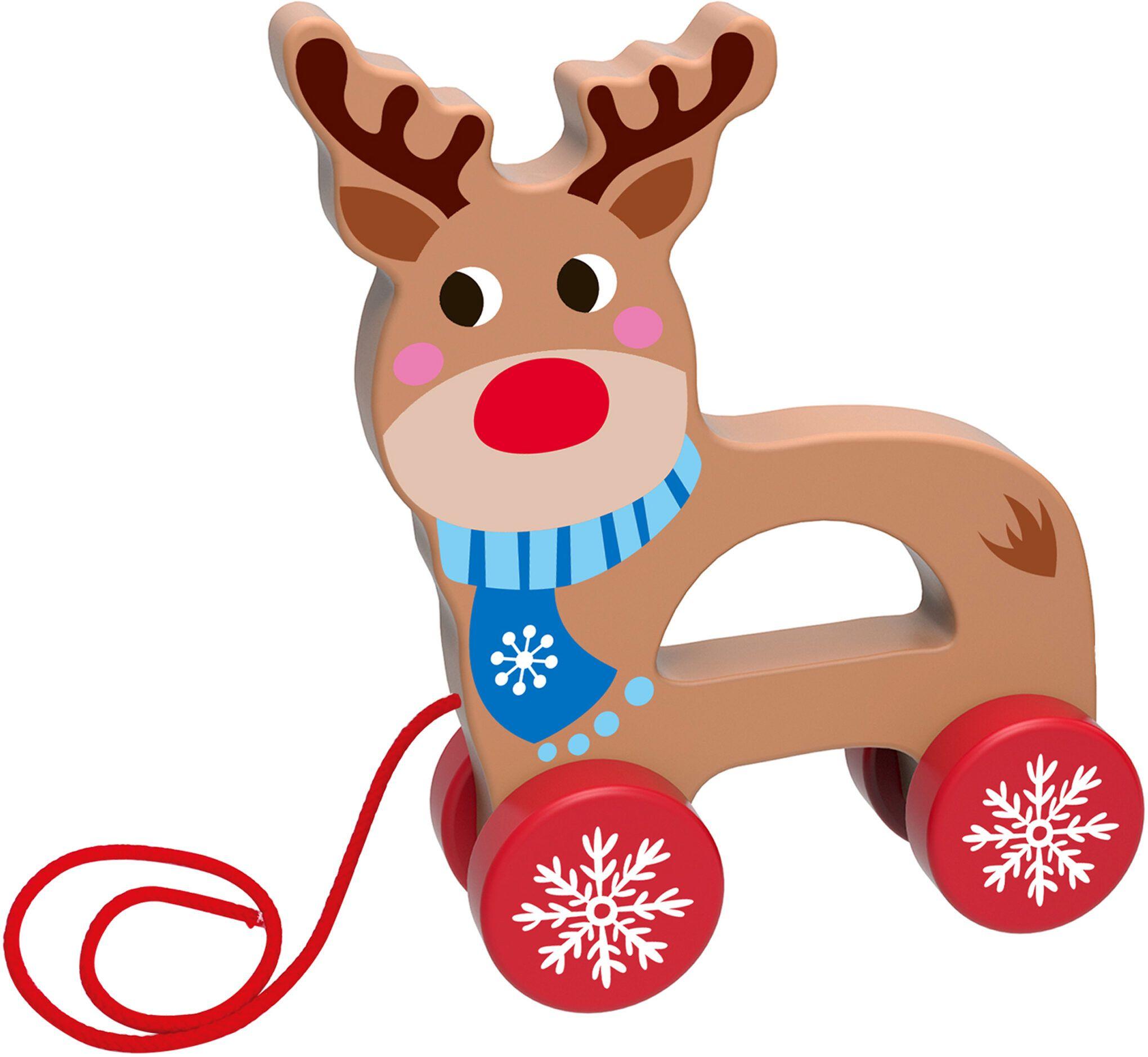Tooky Toy Christmas Wooden Pull Along Reindeer